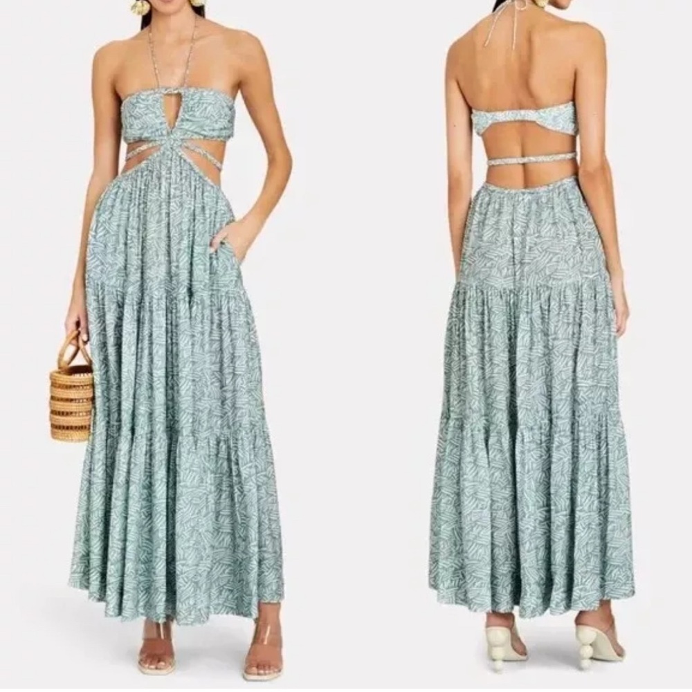 JONATHAN SIMKHAI Laurel Cut-Out Printed Maxi Dress - Picture 2 of 12
